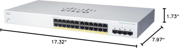 Cisco Business CBS220-24T-4G Smart Switch | 24 Port GE | 4x1G SFP | 3-Year Limited Hardware Warranty (CBS220-24T-4G-NA) - Image 2