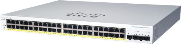 CISCO DESIGNED Business CBS220-48P-4G Smart Switch | 48 Port GE | PoE | 4x1G SFP | 3-Year Limited Hardware Warranty (CBS220-48P-4G-NA)