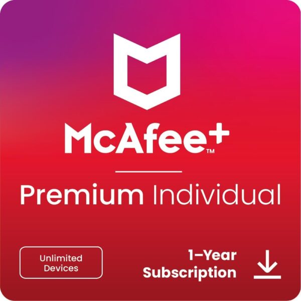 McAfee+ Premium Individual Unlimited Devices 2025 Ready | Cybersecurity Software Includes Antivirus, Secure VPN, Password Manager, Identity Monitoring | Download