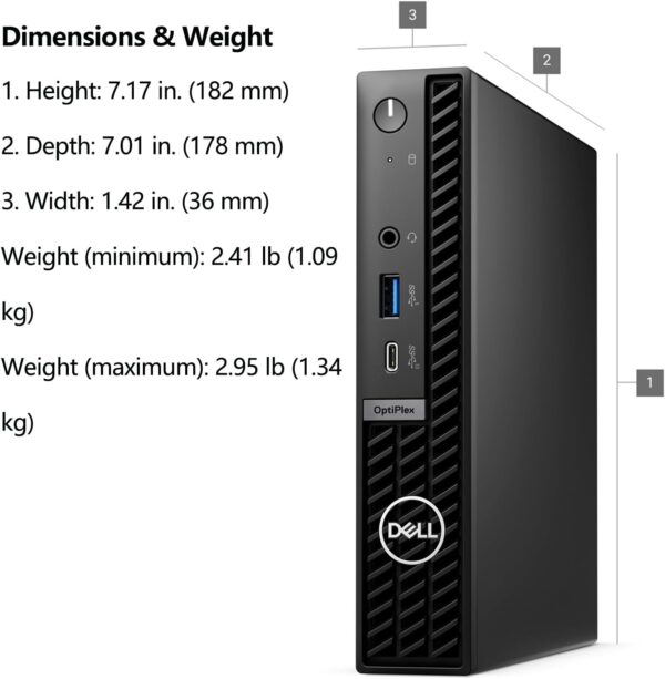 Dell OptiPlex 7020 MFF Micro Form Factor Mini Business Desktop Computer, 14th Gen Intel 14-Core i5-14500T (Beat i7-13700T), 16GB DDR5 RAM, 512GB PCIe SSD, WiFi 6E, 2 DisplayPorts + HDMI, Win 11 Pro - Image 6