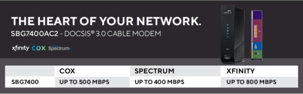 ARRIS Surfboard SBG7400AC2-RB DOCSIS 3.0 Cable Modem & AC2350 Wi-Fi Router , Approved for Comcast Xfinity, Cox, Charter Spectrum & more , Four 1 Gbps Ports , 800 Mbps Max Internet Speeds,- REFURBISHED - Image 3