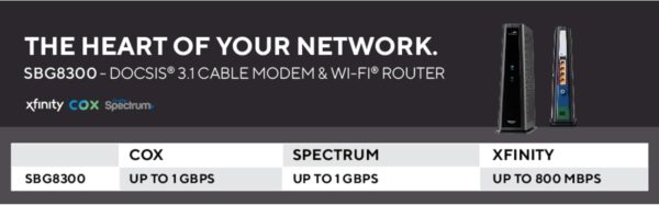 ARRIS (SBG8300) - Cable Modem Router Combo - Fast DOCSIS 3.1 Gigabit & AC2350 WiFi ,Comcast Xfinity, Cox, Spectrum & more, 1 Gbps Max Internet Speeds , 4 OFDM Channels - Image 3