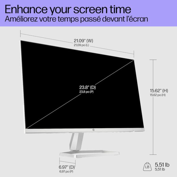 HP Series 5 24 inch FHD Monitor, Full HD Display (1920 x 1080), IPS Panel, 99% sRGB, 15001 Contrast Ratio, 300 nits, Eye Ease with Eyesafe Certification, 524sw (2024) - Image 7