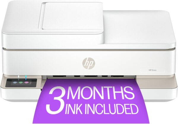 HP Envy 6555e Wireless All-in-One Color Inkjet Printer, Print, scan, Copy, Duplex Printing Best-for-Home, 3 Months of Instant Ink Included (714N5A)