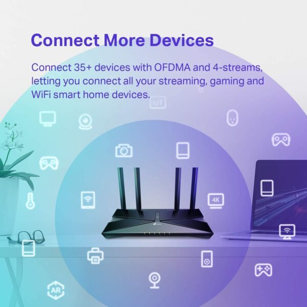 TP-Link WiFi 6 Router AX1800 Smart WiFi Router (Archer AX20) – 802.11ax Router, Dual Band Gigabit Router, Parental Controls, Long Range Coverage - Image 5