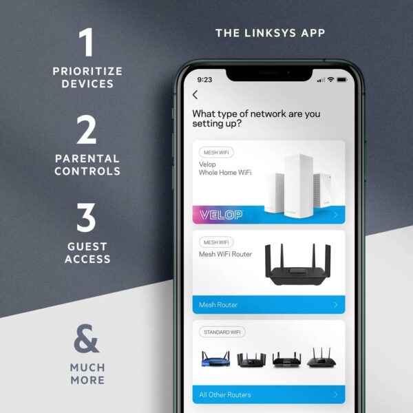 Linksys Mesh Wifi 5 Router, Dual-Band, 1,200 Sq. ft Coverage, Supports Guest WiFi, Parent Control,12+ Devices, Speeds up to (AC1300) 1.3Gbps - MR6350 - Image 4