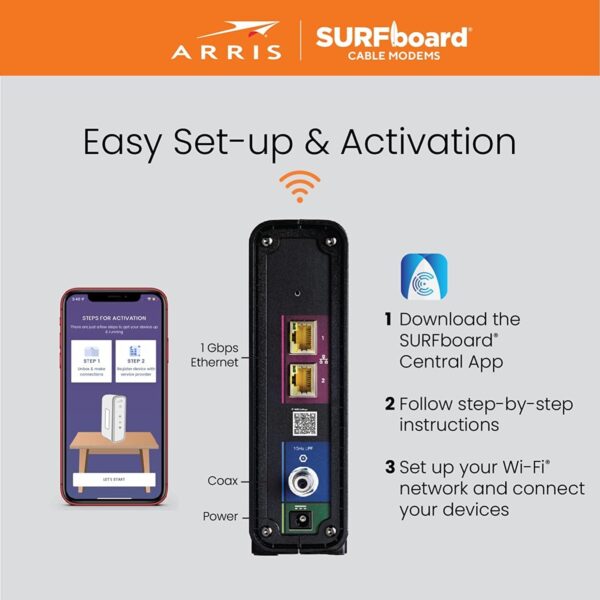 ARRIS (SBG10-RB) - Cable Modem Router Combo - Fast DOCSIS 3.0 16 x 4 Gigabit & AC1600 WiFi, For Comcast Xfinity, Cox, Spectrum, 400 Mbps Max Internet Speeds - Renewed - Image 5