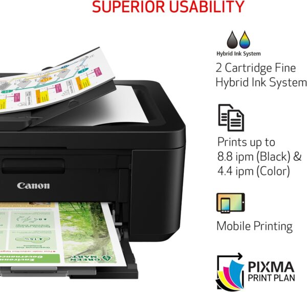 Canon PIXMA TR4720 All-in-One Wireless Printer, Home Use with Auto Document Feeder, Mobile Printing and Built-in Fax, Black - Image 4