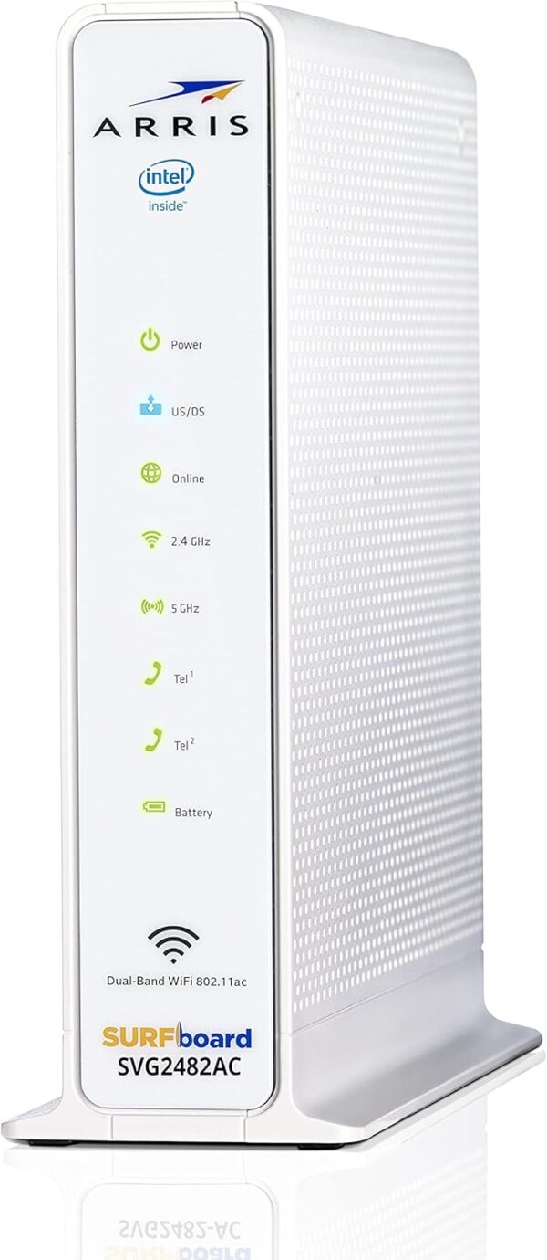 ARRIS Surfboard (24x8) DOCSIS 3.0 Cable Modem Plus AC1750 Dual Band Wi-Fi Router and Xfinity Telephone, 1 Gbps Max Speed, Certified for Comcast Xfinity Only (SVG2482AC) (Renewed)