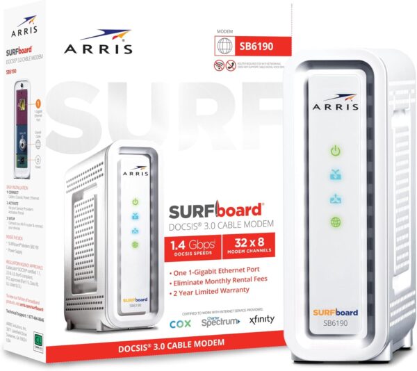 ARRIS® Surfboard® SB6190 Cable Modem, White - Image 5