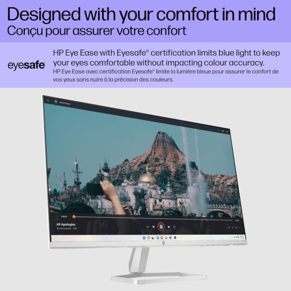 HP Series 5 27 inch FHD Monitor, Full HD Display (1920 x 1080), IPS Panel, 99% sRGB, 15001 Contrast Ratio, 300 nits, Eye Ease with Eyesafe Certification, 527sw (2024) - Image 4