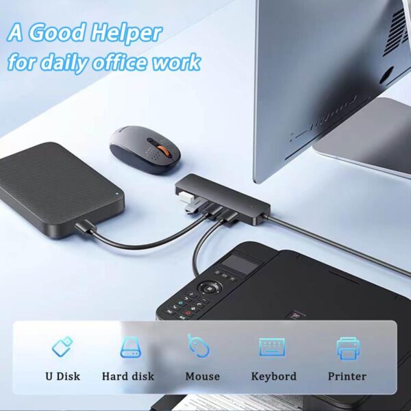 USB 3.0 Hub, VIENON 4-Port USB Hub USB Splitter USB Expander for Laptop, Xbox, Flash Drive, HDD, Console, Printer, Camera,Keyborad, Mouse - Image 5