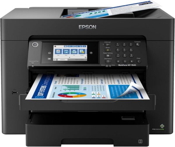 Epson Workforce Pro WF-7840 Wireless All-in-One Wide-Format Printer with Auto 2-Sided Print up to 13" x 19", Copy, Scan and Fax, 50-Page ADF, 500-sheet Paper Capacity, 4.3" Screen,Black - Image 7