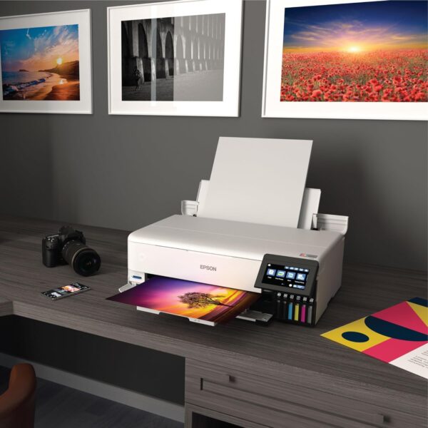 Epson EcoTank Photo ET-8550 Wireless Wide-Format All-in-One Supertank Printer with Scanner, Copier, Ethernet and 4.3-inch Color Touchscreen, Large, White - Image 4