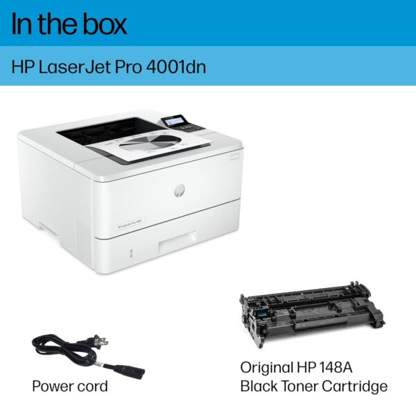 HP LaserJet Pro 4001dn Printer, Print, Fast speeds, Easy setup, Mobile printing, Advanced security, Best-for-small teams, Ethernet/USB only - Image 5