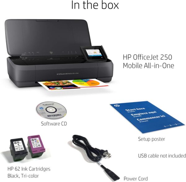 HP OfficeJet 250 All-in-One Portable Printer with Wireless & Mobile Printing, Works with Alexa (CZ992A) Black - Image 4