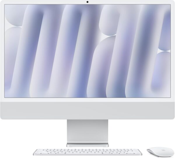 Apple 2024 iMac All-in-One Desktop Computer with M4 chip with 8-core CPU and 8-core GPU Built for Apple Intelligence, 24-inch Retina Display, 16GB Unified Memory, 256GB SSD Storage; Silver