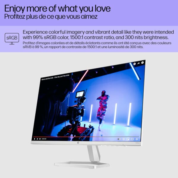 HP Series 5 24 inch FHD Monitor, Full HD Display (1920 x 1080), IPS Panel, 99% sRGB, 15001 Contrast Ratio, 300 nits, Eye Ease with Eyesafe Certification, 524sa (2024) - Image 6