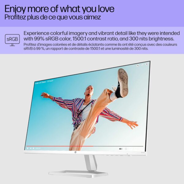 HP Series 5 27 inch FHD Monitor, Full HD Display (1920 x 1080), IPS Panel, 99% sRGB, 15001 Contrast Ratio, 300 nits, Eye Ease with Eyesafe Certification, 527sa (2024) - Image 5