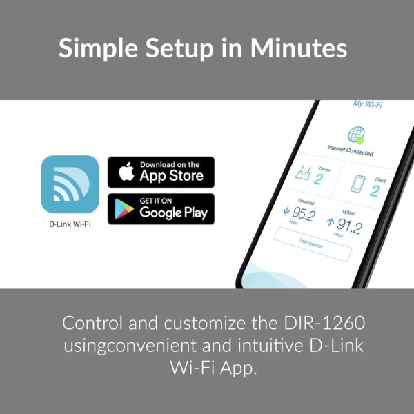 D-Link WiFi Router AC1200 High Power Gigabit Ethernet Dual Band Mesh Wireless Internet for Home Gaming Parental Control Wi-Fi (DIR-1260) - Image 5