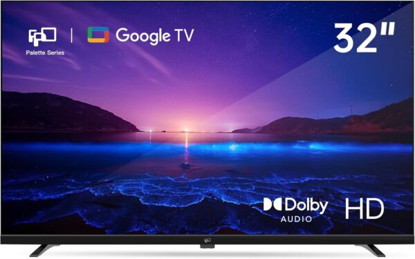 FPD 32-inch Smart TV Google TV HD 720p with Google Play and Google Cast Built-in, HDR 10, Dolby Audio, Voice Remote, Stream Live TV(Palette-Series, CG32-P3, 2024 Model)