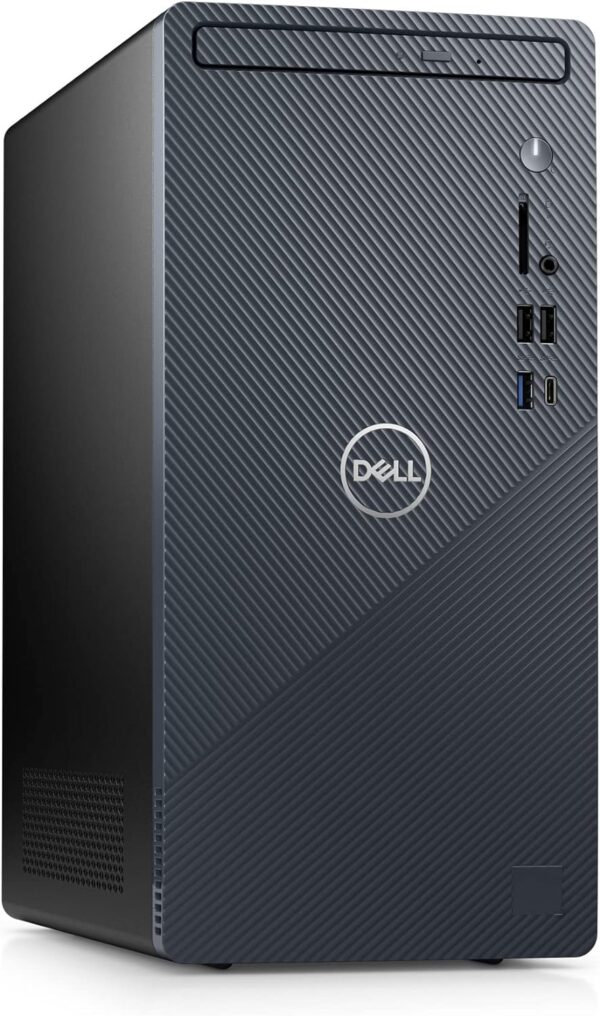 Dell Inspiron 3910 Desktop Computer Tower - 12th Gen Intel Core i5-12400, 16GB DDR4 RAM, 256GB SSD + 1TB HDD, Intel UHD Graphics 730, WiFi 6, HDMI, Bluetooth, USB-C, Windows 11 Home - Blue