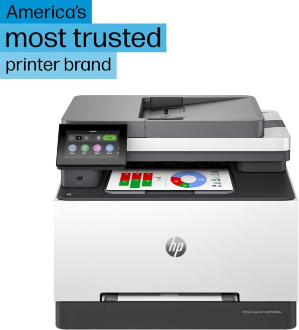 HP Color Laserjet Pro MFP 3301fdw Wireless All-in-One Color Laser Printer, Office Printer, Scanner, Copier, Fax, ADF, Duplex, Best-for-Office (499Q5F) - Image 5
