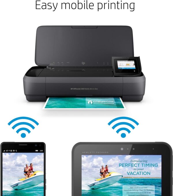 HP OfficeJet 250 All-in-One Portable Printer with Wireless & Mobile Printing, Works with Alexa (CZ992A) Black - Image 7