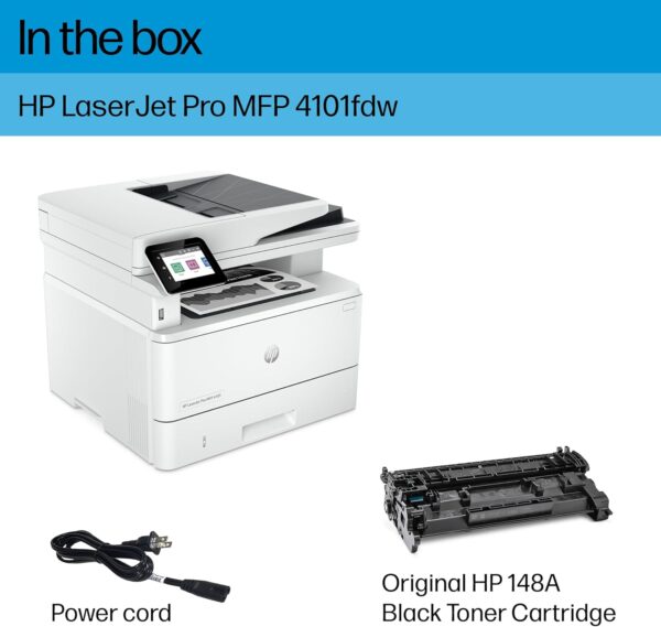 HP LaserJet Pro MFP 4101fdw Wireless Black & White All-in-One Laser Printer, Scanner, Copier, Fax, Best-for-Office (2Z619F) - Image 5