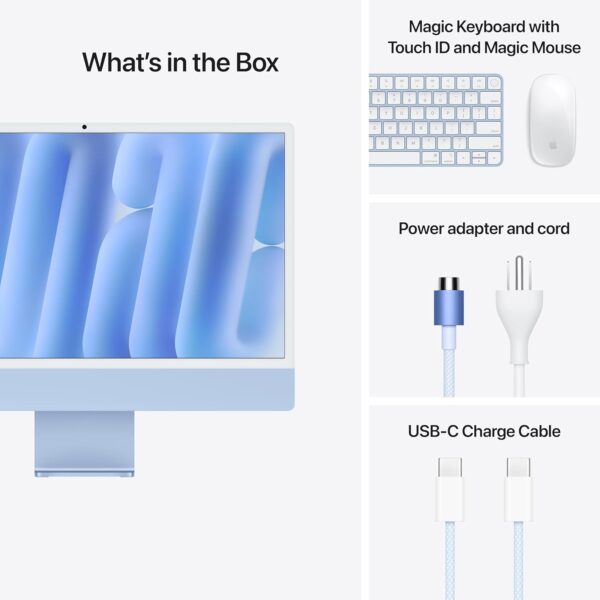 Apple 2024 iMac All-in-One Desktop Computer with M4 chip with 10-core CPU and 10-core GPU Built for Apple Intelligence, 24-inch Retina Display, 24GB Unified Memory, 512GB SSD Storage; Blue - Image 6