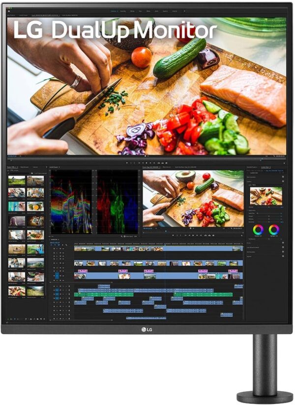 LG 28MQ780-B 28 Inch SDQHD (2560 x 2880) Nano IPS DualUp Monitor with Ergo Stand, DCI-P3 98% (Typ.) with HDR10, USB Type-C (90W PD) - Black - Image 2