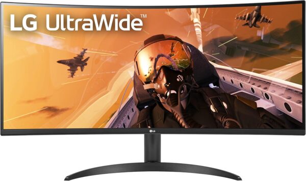 LG 34WP60C-B 34-Inch 219 Curved UltraWide QHD (3440x1440) Gaming Computer Monitor with 160Hz sRGB 99% Color Gamut and HDR 10, AMD FreeSync Premium and 3-Side Virtually Borderless Screen Tilt,Black