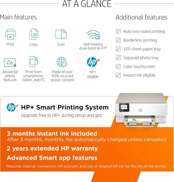 HP ENVY Inspire 7255e Wireless Color Thermal Inkjet Printer, Print, scan, copy, Easy setup,Mobile printing, Best-for-home, 3 months of Instant Ink included - Image 3