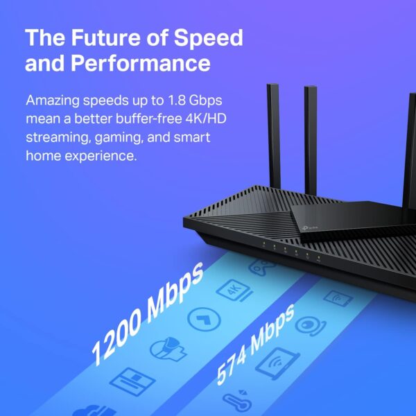 TP-Link AX1800 WiFi 6 Router V4 (Archer AX21) – Dual Band Wireless Internet Router, Gigabit Router, Easy Mesh, Works with Alexa - A Certified for Humans Device - Image 3