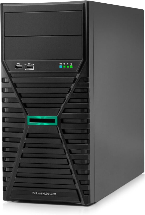 Hewlett Packard Enterprise ProLiant ML30 Gen11 Tower Server w/one Intel Xeon E-2434 Processor, 3.4GHz 4‑core 1P 32GB‑R 8SFF 2x960GB SSD 2x500W RPS (HPE Smart Choice P72995-005) - Image 2