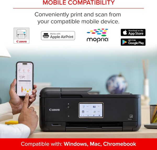 Canon PIXMA TR8620a - All-in-One Printer Home Office|Copier|Scanner|Fax|Auto Document Feeder | Photo, Document | Airprint (R), Android, Black, Works with Alexa - Image 5