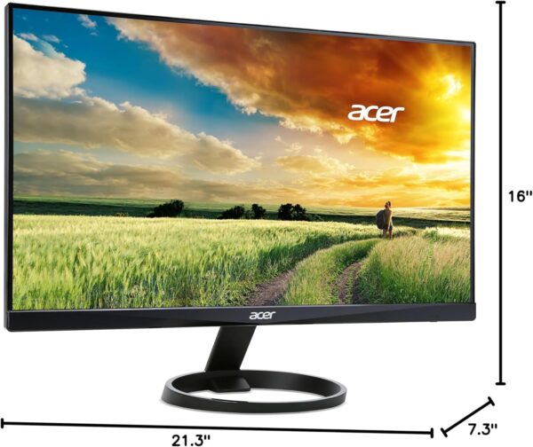 Acer 23.8” Full HD 1920 x 1080 IPS Zero Frame Home Office Computer Monitor - 178° Wide View Angle - 16.7M - NTSC 72% Color Gamut - Low Blue Light - Tilt Compatible - VGA HDMI DVI R240HY bidx - Image 7