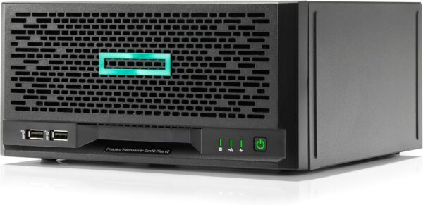 Hewlett Packard Enterprise ProLiant MicroServer Gen10 Plus v2 Tower Server w/one Intel Xeon E2314 Processor, 4‑core 1P 16GB‑U VROC 4LFF‑NHP 180W External PS (HPE Smart Choice P69101-005)