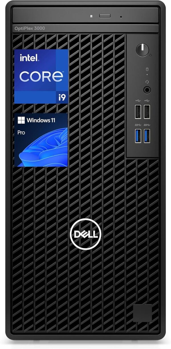 DELL OptiPlex 3000 Series Business Tower Desktop, Intel Core i9-12900K, 64GB RAM, 2TB SSD, DVD-RW, Display Port, RJ-45, HDMI, Wired KB & Mouse, Wi-Fi, Windows 11 Pro, Black