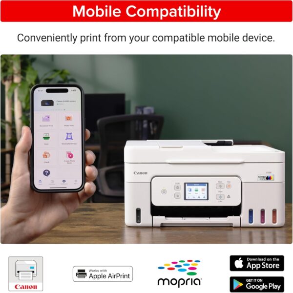 Canon Megatank G4280 All-in-One Wireless Supertank [Megatank] Printer | Print, Copy, Scan | Mobile Printing |2.7" LCD Color Touchscreen | Auto Document Feeder and Auto Duplex - Image 5