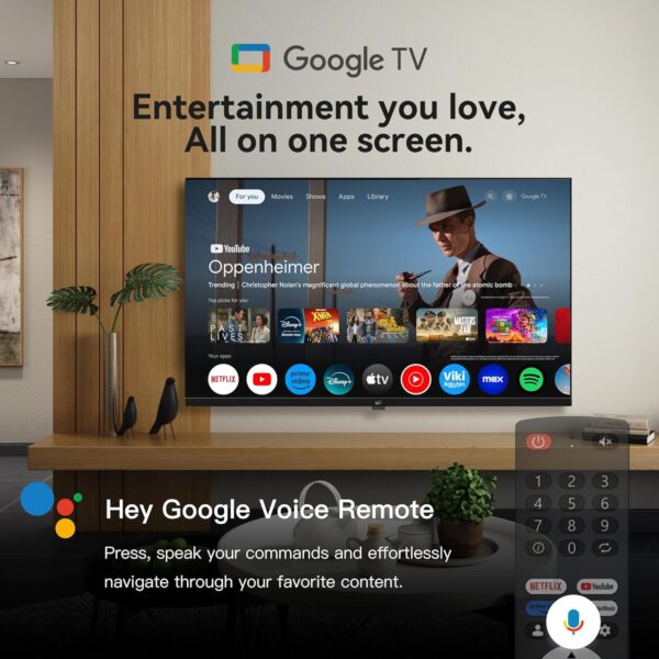 FPD 43-inch Smart TV Google TV 1080p Full HD with Google Play and Chromecast Built-in, HDR 10, Dolby Audio, Voice Remote, Stream Live TV(Palette-Series, CG43-P3, 2024 Model) - Image 3