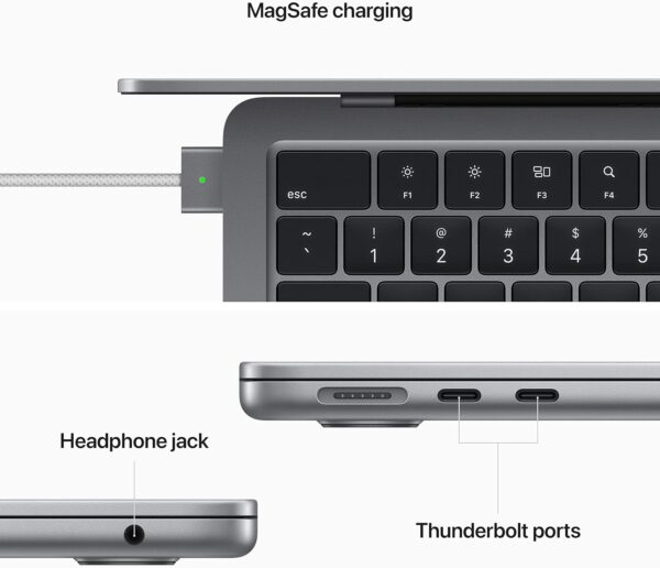 Apple 2022 MacBook Air Laptop with M2 chip Built for Apple Intelligence, 13.6-inch Liquid Retina Display, 16GB RAM, 256GB SSD Storage, Backlit Keyboard, 1080p FaceTime HD Camera; Midnight - Image 5