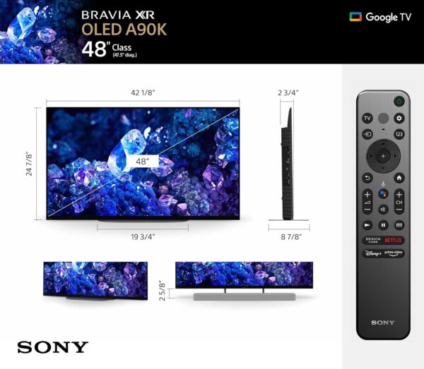 Sony 48 Inch 4K Ultra HD TV A90K Series BRAVIA XR OLED Smart Google TV with Dolby Vision HDR and Exclusive Features for The Playstation- 5 XR48A90K- Latest Model,Black - Image 7