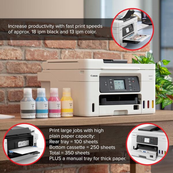 Canon Megatank GX4020 All-in-One Wireless Supertank Printer with Print, Copy, Scan and Fax | Auto Document Feeder | Mobile Printing | 2.7" LCD Touch Screen - Image 3